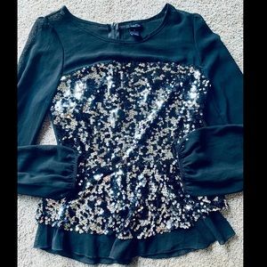 Sequin Peplum Top